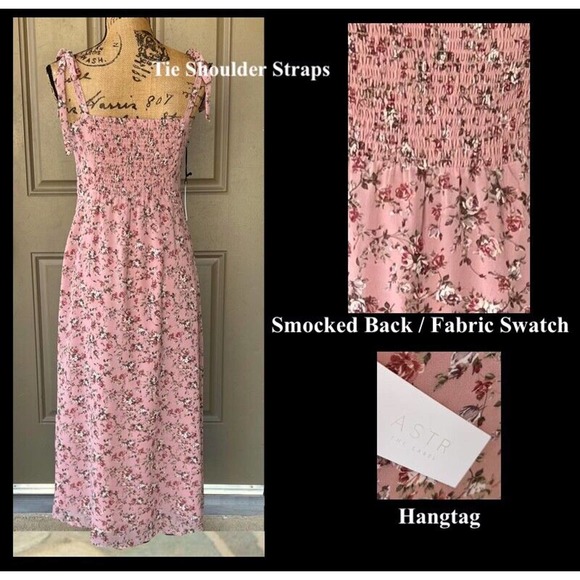 ASTR The Label MILKMAID TIE STRAP FLORAL MIDI DRESS Size M - Picture 4 of 9